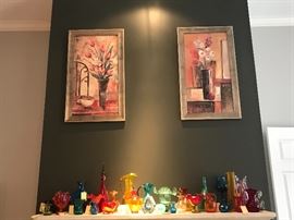 Large Assortment Of Vintage Blenko, Pilgrim, Viking, Rainbow And Other Vintage Glass ~ MOSTLY CRACKLE GLASS