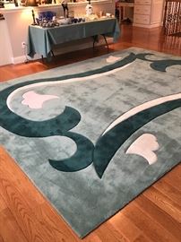 Vintage 1980's Masland Cut Nylon Design Room Size Rug
