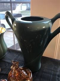 Assorted Collectible Items ~ Carved Alabaster Female Bust, LLadro Figurines, Vintage Pottery, Vintage 1950's Figurines With Umbrellas, Assorted Glassware And Ceramics