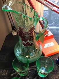 Assorted Collectible Items ~ Carved Alabaster Female Bust, LLadro Figurines, Vintage Pottery, Vintage 1950's Figurines With Umbrellas, Assorted Glassware And Ceramics