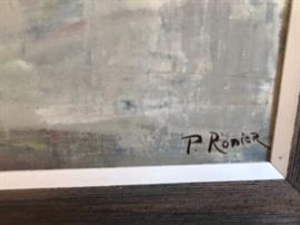 Vintage Paul Romier Paris Street Scene Painting 