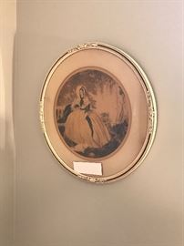 1925 J Henie Fashion Print In Circular Frame