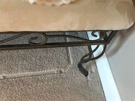 Wrought Iron And Upholstered Bench