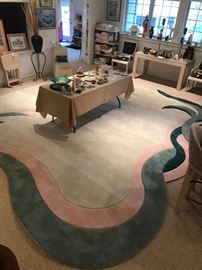 Vintage 1980's Masland Cut Nylon Design Room Size Rug