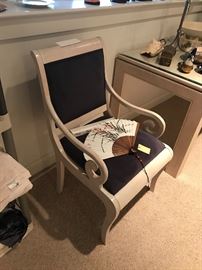 Frenarc Design Scroll Arm Chair With Deep Purple Micro Suede Upholstery ~ Two Available