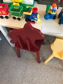 Pottery Barn Childrens Animal Motif Chairs With Table
