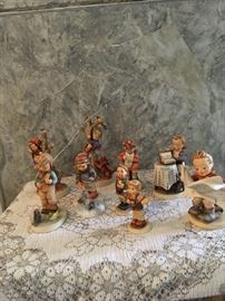 Goebel Hummel, Bird Watcher, Mother's Helper, Peaceful Offering, Village Boy, A four leaf clover pledge to America, Boy with Book, Latest News Boy, Culprits Boy and Dog, Out of danger girl and dog