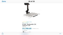 Lift for the Golden Scooter, NOTE: Preselling this item.  New Price $1799.00,  SALE PRICE: $995.00