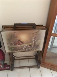 Vintage TV Tray Set