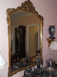 Beautiful gilded wooden frame mirror