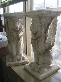Plaster Griffin Pedestals