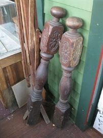 Antique Walnut Newel Posts
