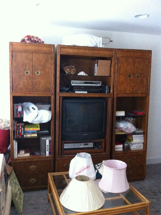 Drexell Passage 3 pc unit and Karasdan bamboo square coffee table.