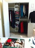 One closet with designer clothing