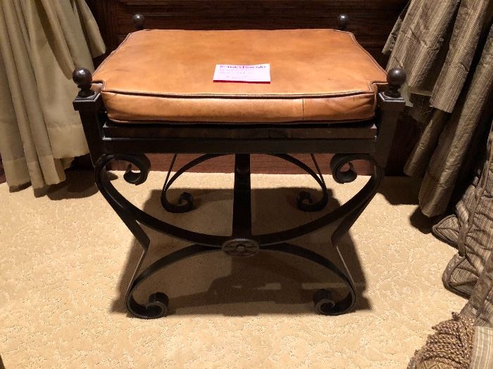 Wrought iron vanity stool