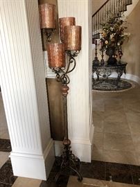Tall wrought iron candle holder