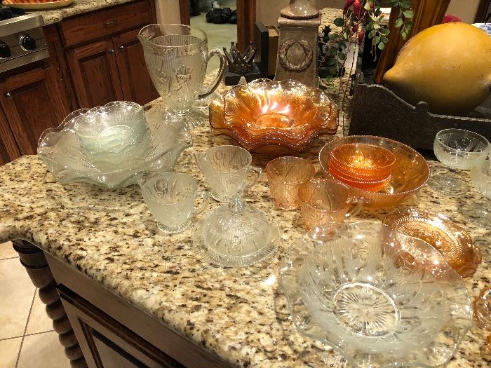 Carnival glass and antique glass