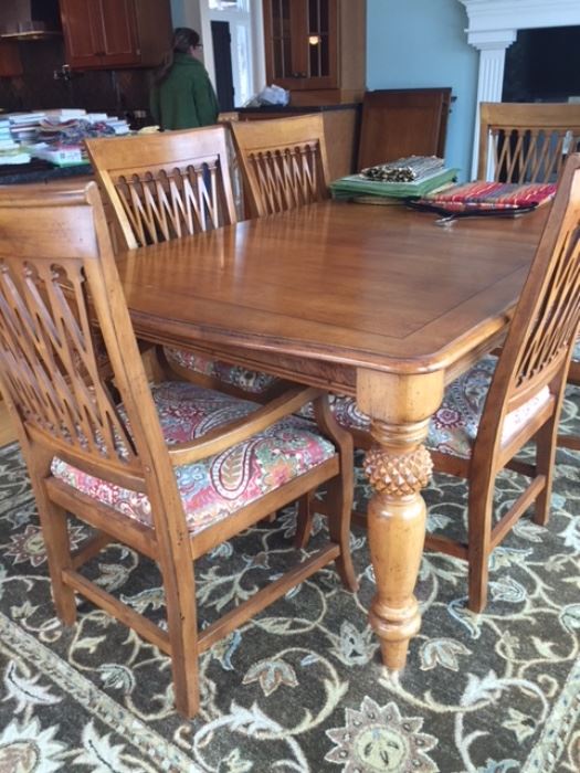 Dining table with 6 chairs by Lexington furniture company