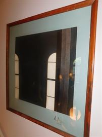 Al Allen, dated 1958, glazed tempera medium, titled "Rainy Day".