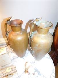 1908 bronze urns, dated