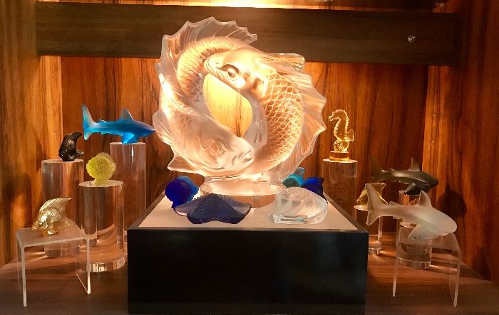Lalique Double fish and sharks