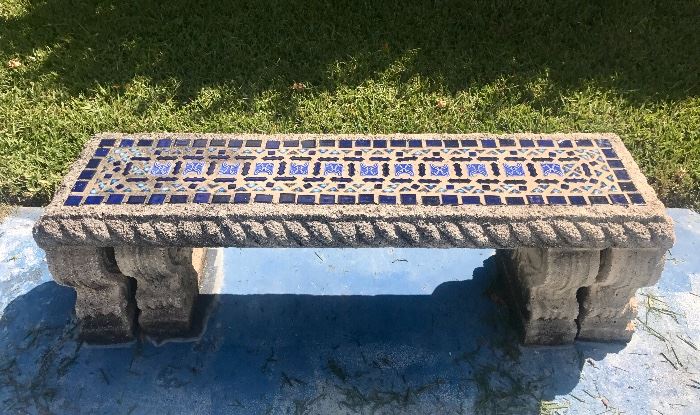 Inlaid Cement Bench