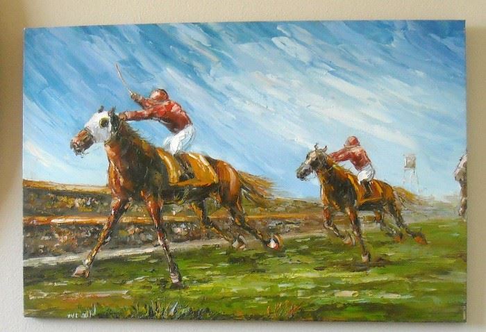 Large horse racing painting.  What a great Hot Springs find!