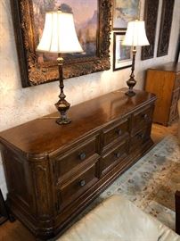 High-end Century media center with built in remote control access so you don't have to see all those unsightly electronics.