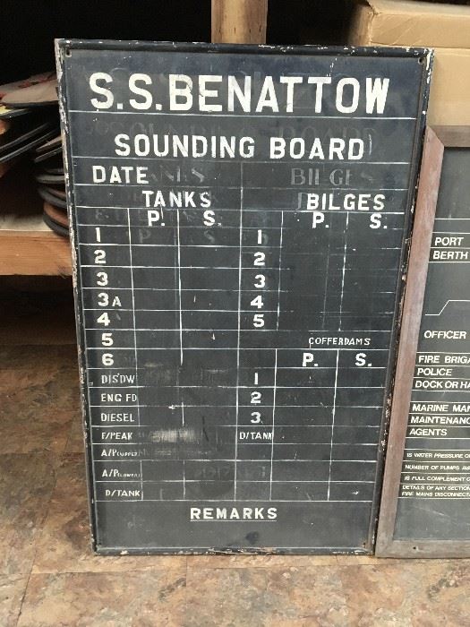 Antique Ships Chalkboard S.S. Benattow - there are 2 available