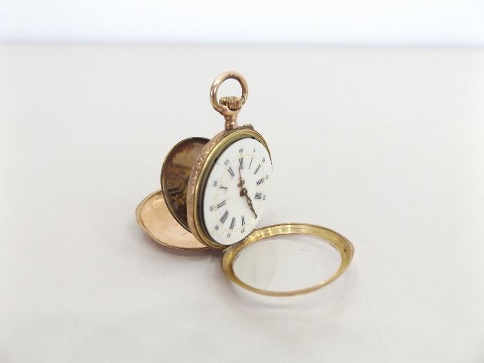 Antique Remontoire Cylindre 14k Gold Pocket Watch
