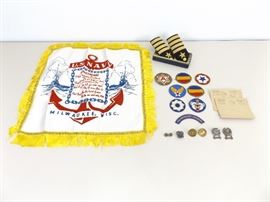 Military Sterling Silver Badges, etc.
