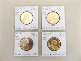 4 - US Gem Proof Sacagawea Dollars 2000S - 2003S
