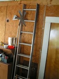 weather vane is aluminum and 16 foot extension ladder