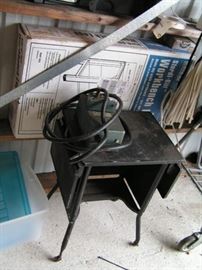 old metal typewriter cart