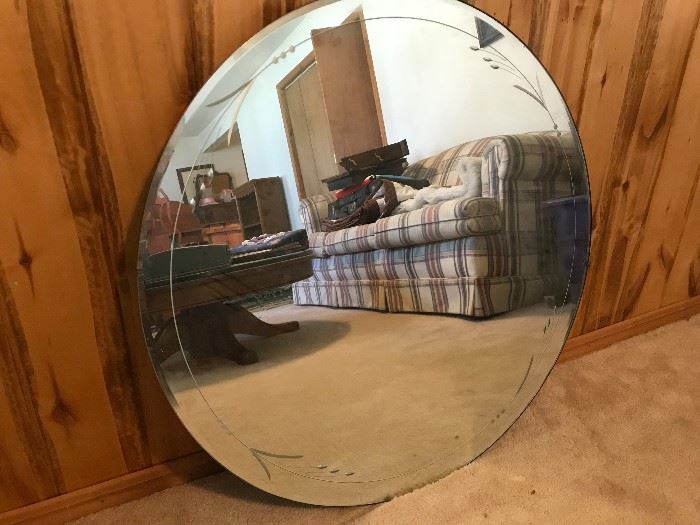 vintage round mirror 