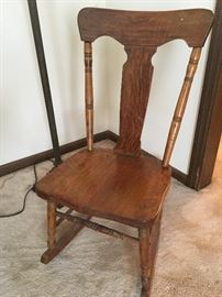 Antique wood rocker, beautiful wood and great condition