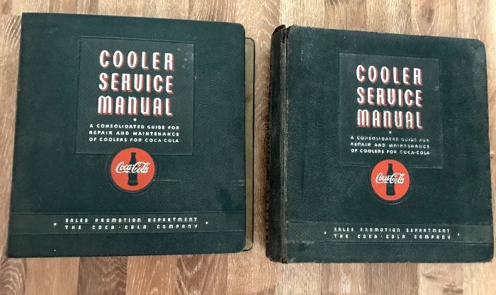 RARE!  Not only do we have one, but two!  Coca-Cola COOLER SERVICE MANUALS.  1956 AND 1958