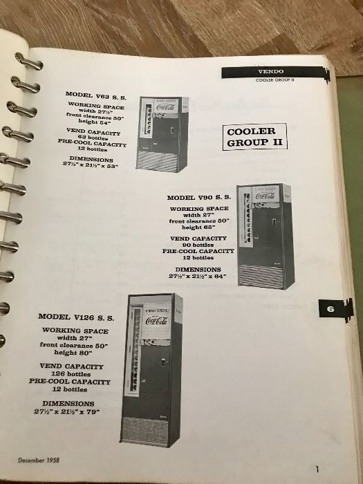 RARE!  Not only do we have one, but two!  Coca-Cola COOLER SERVICE MANUALS.  1956 AND 1958