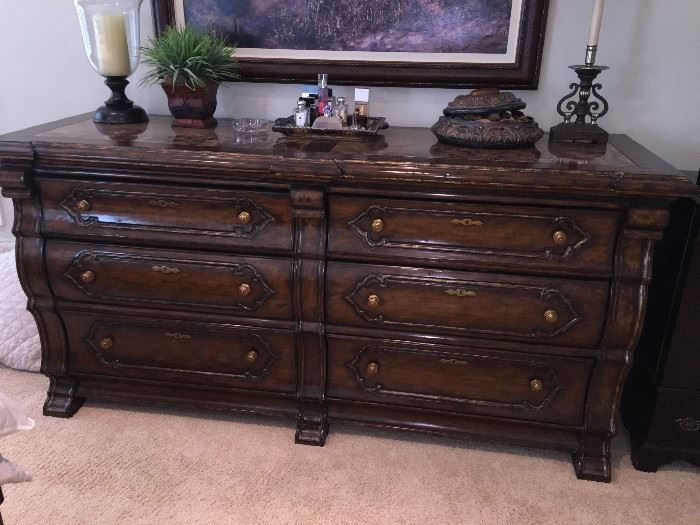 Robb & Stucky Umbria Double Dresser with Marble Top