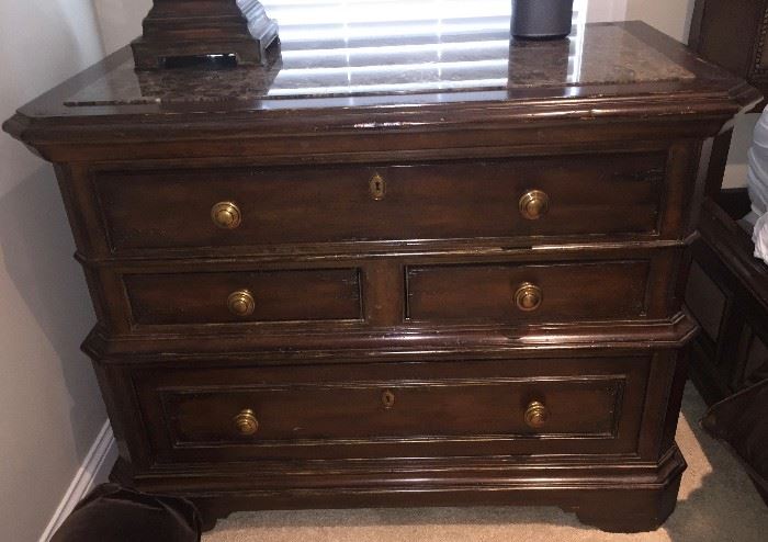Bedside Dresser with Marble Top