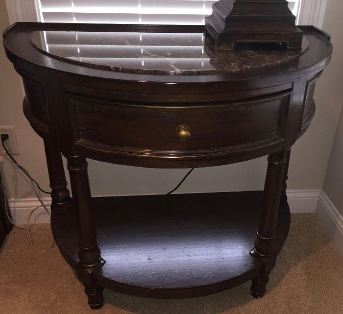 Bedside Table with Marble Top