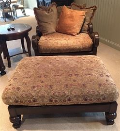 Two Wonderful "Marge Carson" matching Sofa Lounge Chairs with one matching Ottoman