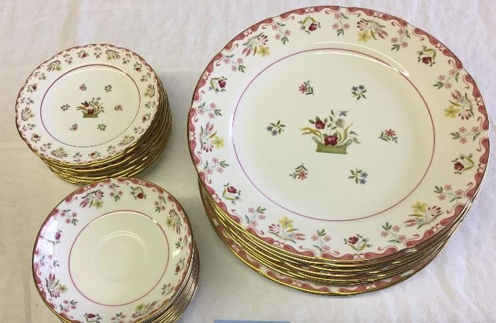 Wedgwood Bone China Bianca pattern made in England for Williamsburg  56 pieces (additional pieces not pictured)
