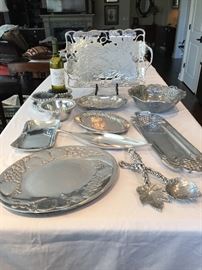 Amazing Selection of Pewter Serving Pieces, the largest and nicest selection we have ever seen.