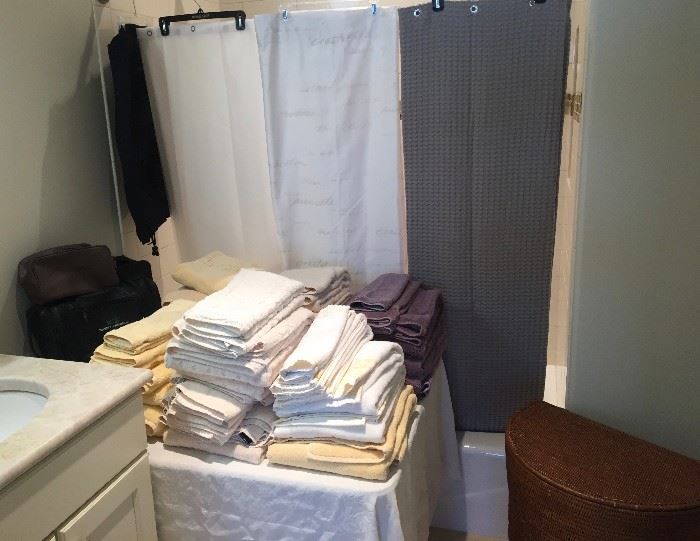 Shower Curtains, Wicker Hamper, More Towel Sets