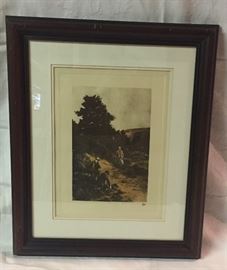 Antique Engraving Hand Struck Hunting Print 