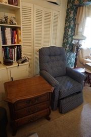 Lounge chair and 3 drawer table