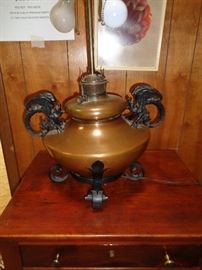 Bradley Hubbard Oil Lamp conversion to electric circa 1910