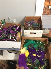 Mardi Gras Large box beads & decorations
