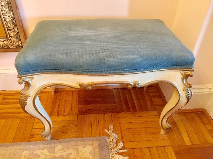 1 of 2 American late 20th Century benches, Louis XIV revival style